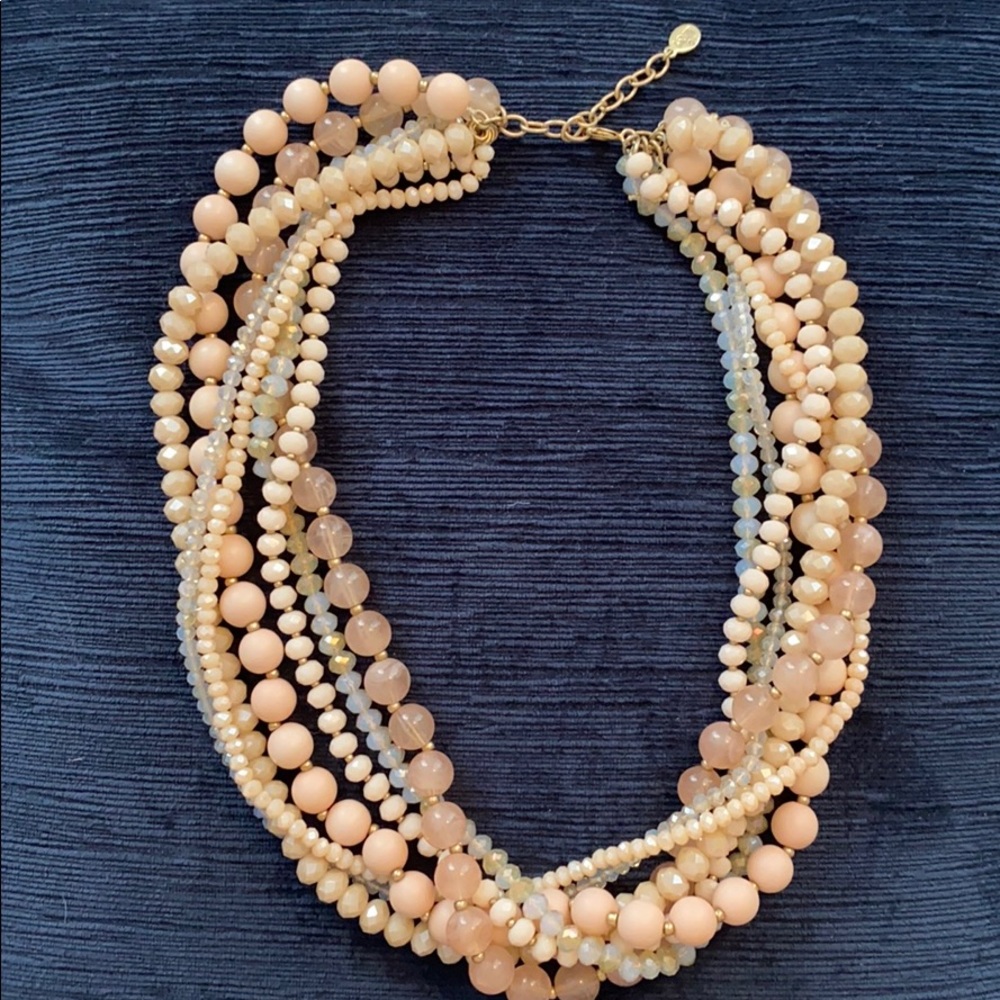 Rose beaded multi strand necklace